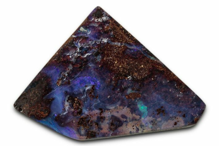 Colorful Polished Boulder Opal Specimen - Queensland, Australia #351845